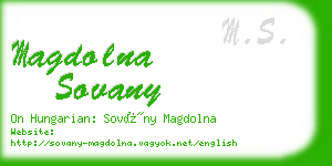 magdolna sovany business card